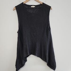 Eileen Fisher Gray Asymmetrical Linen Tank Top Size Medium
